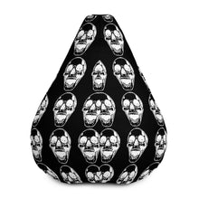Load image into Gallery viewer, Black Goth Skulls Bean Bag Chair w/ filling