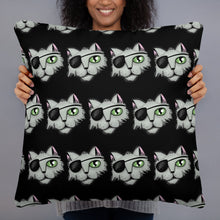 Load image into Gallery viewer, Pirate Cat Black Pillow