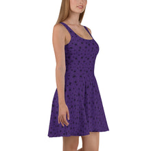 Load image into Gallery viewer, Goth Purple with Spider Web Pattern Skater Dress