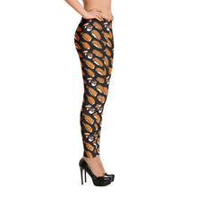 Load image into Gallery viewer, Black Leggings with Sushi Pattern