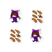 Load image into Gallery viewer, Cute Kawaii Cat Girl and Sushi Bubble-free stickers