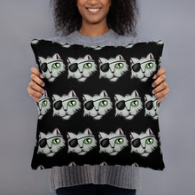 Load image into Gallery viewer, Pirate Cat Black Pillow