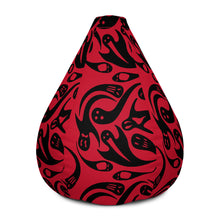 Load image into Gallery viewer, Red and Black Halloween Ghosts Bean Bag Chair w/ filling