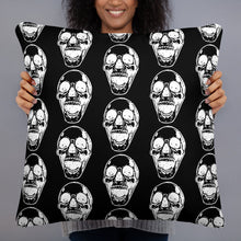 Load image into Gallery viewer, White Skull Goth Black Pillow