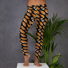 Load image into Gallery viewer, Black Leggings with Sushi Pattern