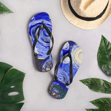 Load image into Gallery viewer, Starry Night painted Flip-Flops