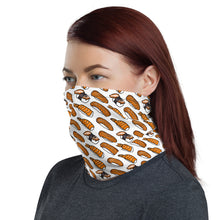 Load image into Gallery viewer, White with Sushi Pattern Neck Gaiter Face Mask