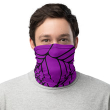 Load image into Gallery viewer, Purple and Black Spider Web Face Mask Neck Gaiter