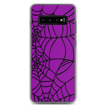 Load image into Gallery viewer, Purple and Black Halloween Spider Web Samsung Phone Case