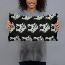 Load image into Gallery viewer, Pirate Cat Black Pillow