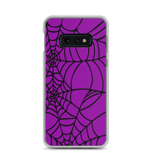 Load image into Gallery viewer, Purple and Black Halloween Spider Web Samsung Phone Case