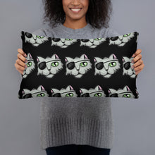 Load image into Gallery viewer, Pirate Cat Black Pillow