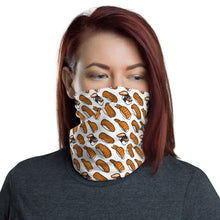 Load image into Gallery viewer, White with Sushi Pattern Neck Gaiter Face Mask