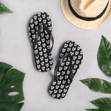 Load image into Gallery viewer, Black Goth Skulls Pattern Flip-Flops