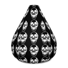 Load image into Gallery viewer, Black Goth Skulls Bean Bag Chair w/ filling
