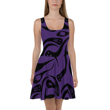 Load image into Gallery viewer, Purple Halloween Ghost Skater Dress