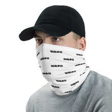 Load image into Gallery viewer, White with Black Lettering Warlock Neck Gaiter Face Mask