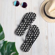 Load image into Gallery viewer, Black Goth Skulls Pattern Flip-Flops