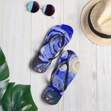 Load image into Gallery viewer, Starry Night painted Flip-Flops