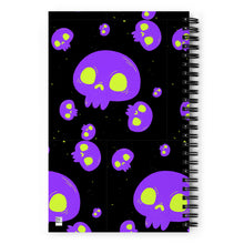 Load image into Gallery viewer, Purple Skulls Spiral notebook