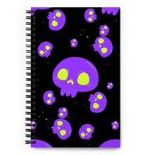 Load image into Gallery viewer, Purple Skulls Spiral notebook