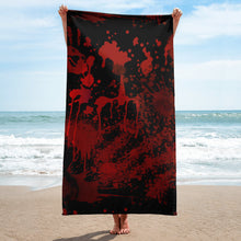 Load image into Gallery viewer, Blood Splatter Horror Beach Towel