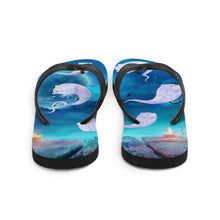 Load image into Gallery viewer, Ghost Cats Halloween Flip-Flops