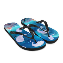 Load image into Gallery viewer, Ghost Cats Halloween Flip-Flops