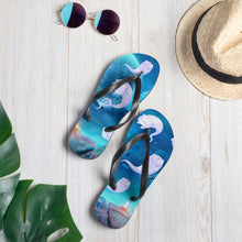 Load image into Gallery viewer, Ghost Cats Halloween Flip-Flops