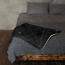 Load image into Gallery viewer, Spider Web Pattern with Black Background Halloween Throw Blanket