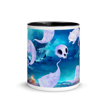 Load image into Gallery viewer, Ghost Cats Halloween Coffee Mug with Color Inside