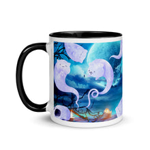 Load image into Gallery viewer, Ghost Cats Halloween Coffee Mug with Color Inside
