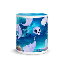 Load image into Gallery viewer, Ghost Cats Halloween Coffee Mug with Color Inside