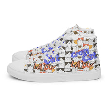 Load image into Gallery viewer, Crazy Cat Lady Women’s high top canvas shoes