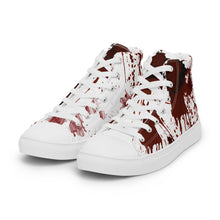 Load image into Gallery viewer, Covered in Blood Women’s high top canvas shoes Gift for Horror Fans