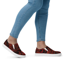 Load image into Gallery viewer, Blood Splatter Women’s slip-on canvas shoes