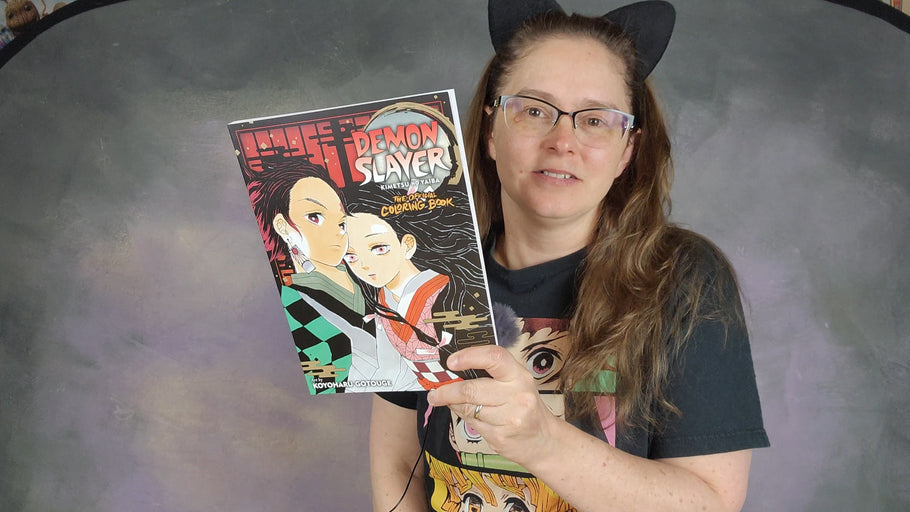 Demon Slayer official coloring book Review and flip Through