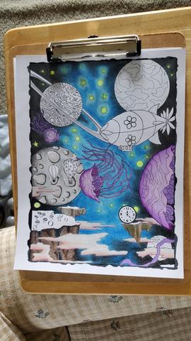 May 28 I'm working on a new Piece of #art called The Moons of Saturn Space Time #artist