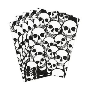 Black and White Skulls Everywhere Poker Cards