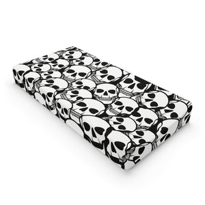 Black and White Skulls Everywhere Baby Changing Pad Cover