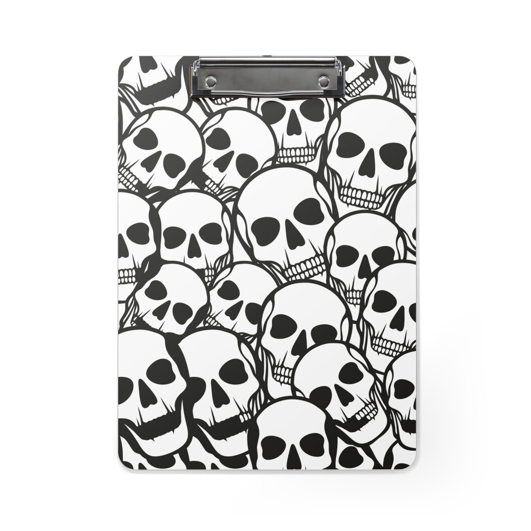 Black and White Skulls Everywhere Clipboard