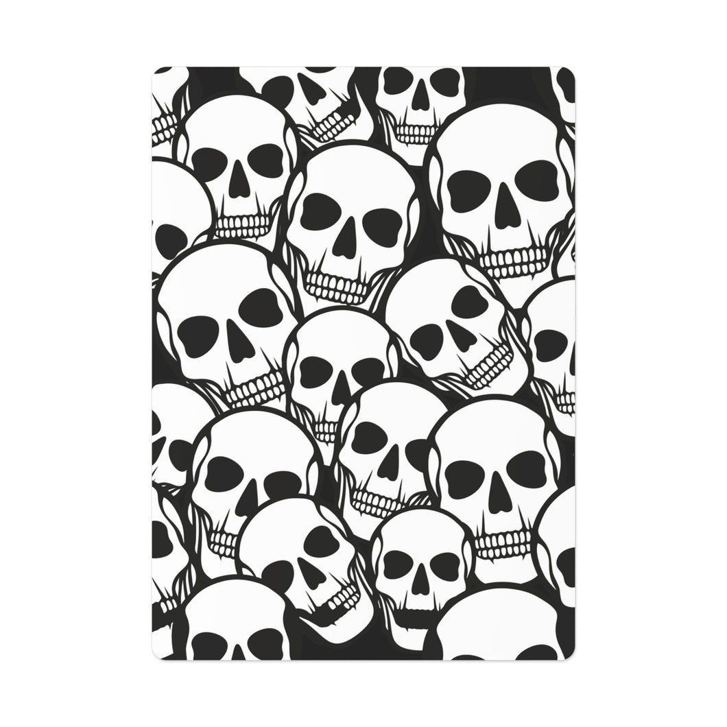 Black and White Skulls Everywhere Poker Cards