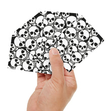 Load image into Gallery viewer, Black and White Skulls Everywhere Poker Cards
