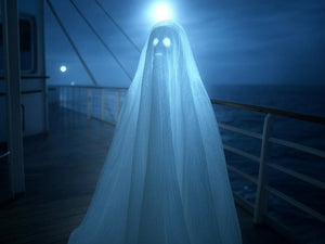 Ghost on the deck of a cruise ship Stock photo