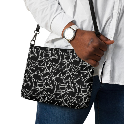 Bones pattern on black background Halloween purse for goths