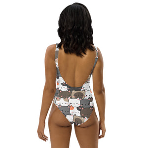 Cute Cats Closeup One-Piece Swimsuit