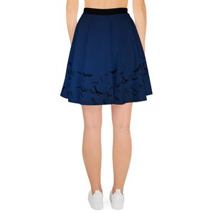 Bats Flying at Night Skater Skirt