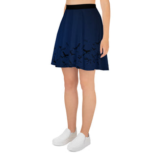 Bats Flying at Night Skater Skirt