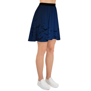 Bats Flying at Night Skater Skirt