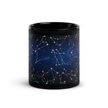 Load image into Gallery viewer, Galaxy Night Sky Black Glossy Coffee Mug
